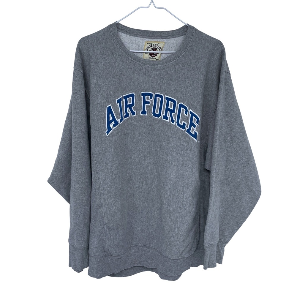 Vintage Gray Steve & Barry's Embroidered Air Force Crewneck Sweatshirt‎ Large